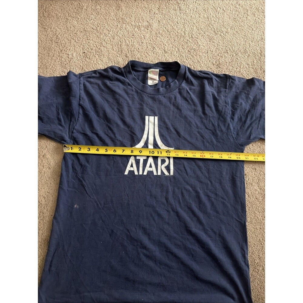 VTG 2000 ATARI Logo SHIRT Large Dark Blue Y2K - Picture 5 of 7